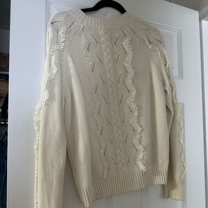 Rails Cream Cowl Neck Sweater with Cable Knit Design